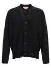 Marni Logo Embroidery Cardigan Sweaters And Cardigans Black In Black