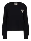 Marni Womens 00n99 Branded-patch Knitted Cashmere Jumper