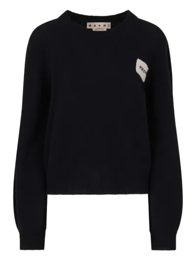 MARNI BLACK LOGO JUMPER