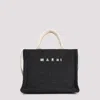 Marni Small Raffia-effect Tote Bag In Black