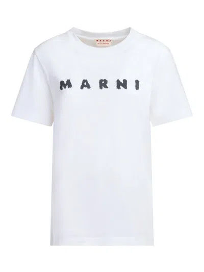 MARNI BLACK LOGO PRINT LOGO T-SHIRT