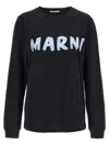 Marni Crew Neck Long Sleeves T-shirt In Black