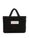 Marni Textured Bubble-pattern Shoulder Bag In Black