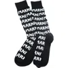 Marni Black Logo Socks In Black