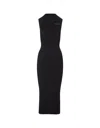 Marni Embroidered Ribbed-knit Midi Dress In Black