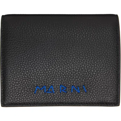Marni Black ' Mending' Leather Bifold Wallet In 01n99 Black