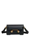 Marni Mini Trunkaroo Leather Shoulder Bag In Black