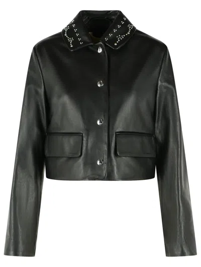 Marni Black Nappa Lear Jacket In Brown