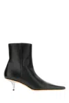 Marni Pointed Toe Leather Ankle Boots In 00n99