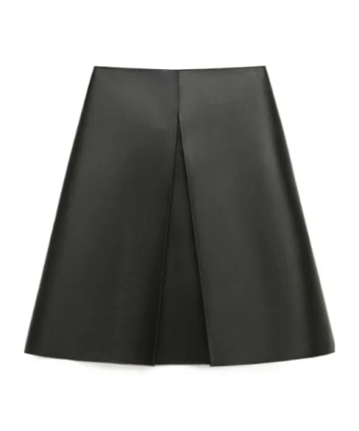 Marni Black Nappa Leather Skirt With Pleat