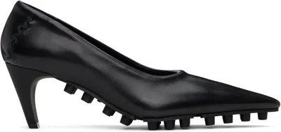 Marni Black Nappa Spike Heels In 00n99 Black