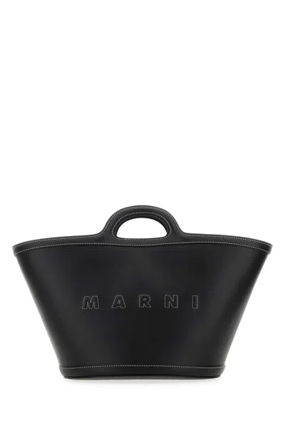 Marni Black Leather Small Tropicalia Handbag