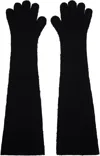 Marni Black Oversized Wool Gloves In 00n99 Black