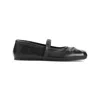 Marni Black Ballerinas With Embossed Bow Detail On The Front In Leather Woman In Black