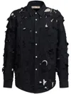 Marni Logo-embroidered Cut-out Shirt In Black