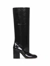 Marni Black Polished Leather Trunkaroo Knee-high Boots In Black
