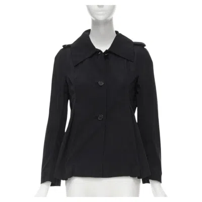 Pre-owned Marni Black Polyester Box Dart Layered Back Flared Short Trench Coat It38 Xs