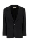Marni Stretch Polyester Blazer With Front Pockets In Black