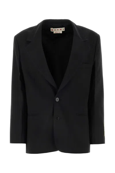 MARNI BLACK POLYESTER STRETCH BLAZER