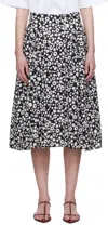 Marni Floral Print Midi Dress In Pfn99 Black