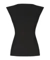 Marni Black Sleeveless Top With Boat Neckline And Rear Button Closure In Cotton Woman In Black