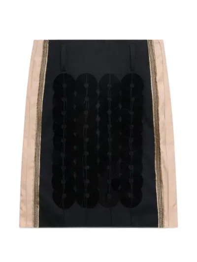 Marni Black Poplin Skirt With Disco Sequins In Multi