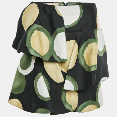 Pre-owned Marni Black Printed Cotton Mini Skirt S