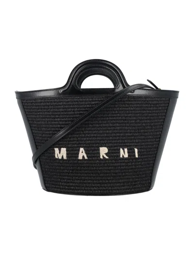 MARNI BLACK PRINTED LOGO BAG