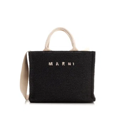 MARNI MARNI BLACK RAFFIA TOTE BAG