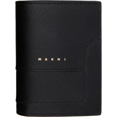 Marni Black Saffiano Leather Bi-fold Wallet
