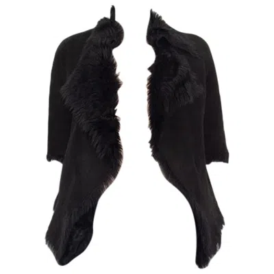 Pre-owned Marni Black Shearling Short Sleeve Jacket 38 Xs