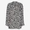 Marni Floral Ruffled Lightweight Long Sleeves Top In Black