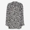 Marni Floral Ruffled Lightweight Long Sleeves Top In Black