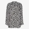 Marni Floral Ruffled Lightweight Long Sleeves Top In Black