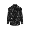 Marni Flocked Denim Oversized Shirt With Crayon Print In Black