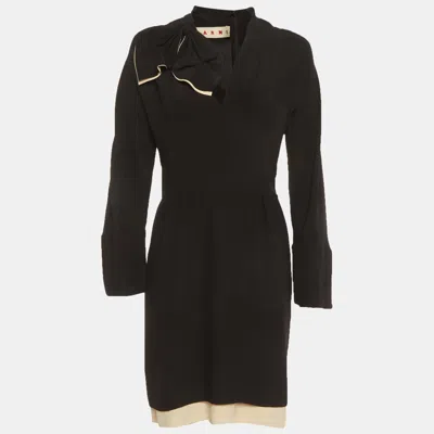Marni Black Silk Bow Detail Short Dress