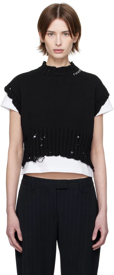 MARNI BLACK SLEEVELESS CREWNECK SWEATER