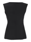 Marni Black Sleeveless Top With Boat Neckline And Rear Button Closure