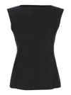 Marni Black Sleeveless Top With Boat Neckline And Rear Button Closure In Cotton Woman In Black