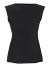 Marni Black Sleeveless Top With Boat Neckline And Rear Button Closure In Cotton Woman In Black