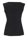 Marni Black Sleeveless Top With Boat Neckline And Rear Button Closure In Cotton Woman In Black