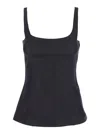Marni Black Sleeveless Top With Square Neck And Spaghetti Straps
