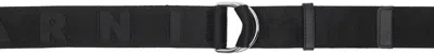 Marni Black Slider Logo Belt In Zo595 Black/black