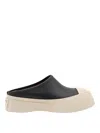 Marni Pablo Leather And Shearling Clog In Black