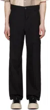 Shop Marni Black Straight-leg Cargo Pants In Black 00n99