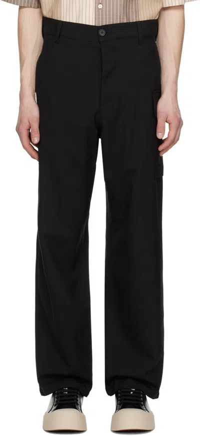 Marni Black Straight-leg Cargo Pants In Black 00n99