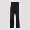 Marni Deep Blue Tropical Wool Trousers With Drawstring Waist In Black