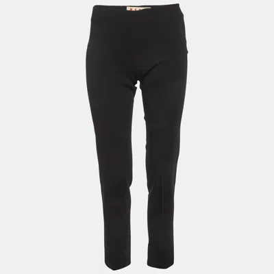 Marni Black Stretch Crepe Tailored Trousers