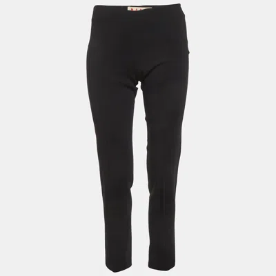 Pre-owned Marni Black Stretch Crepe Tailored Trousers S