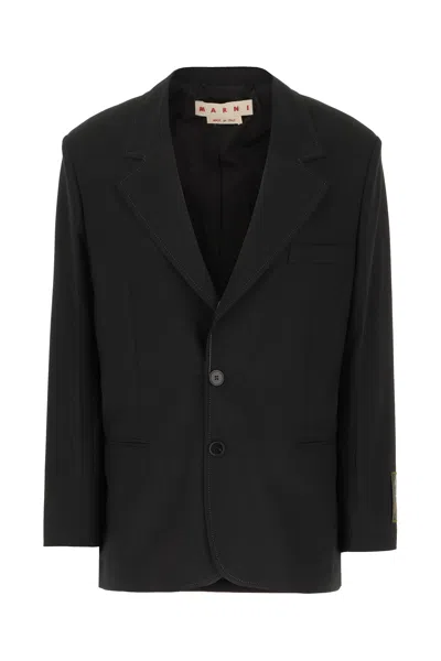 MARNI BLACK POLYESTER STRETCH BLAZER